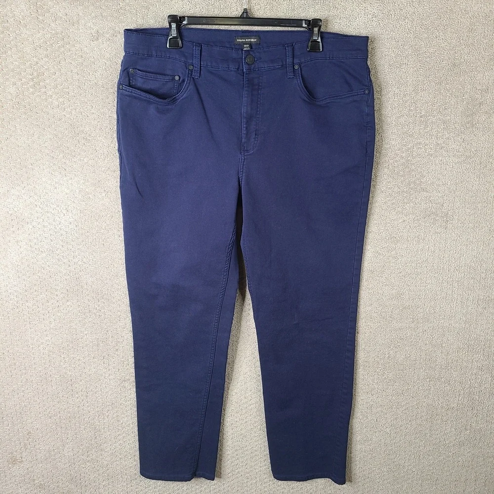 Banana Republic Pants Men 38x30 Blue Chino Slim Fit Cotton Stretch 5 Pocket Navy
